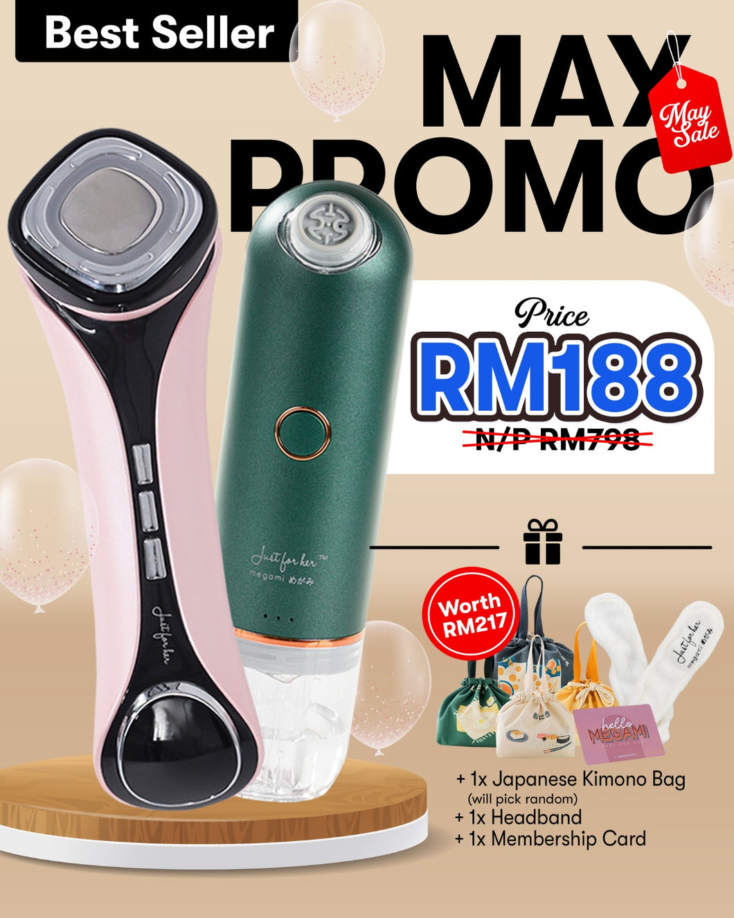 [BUY 1 FREE 1] Megami™ 8in1 Facial Renewal Device *FREE Hydro Facial Cleaner